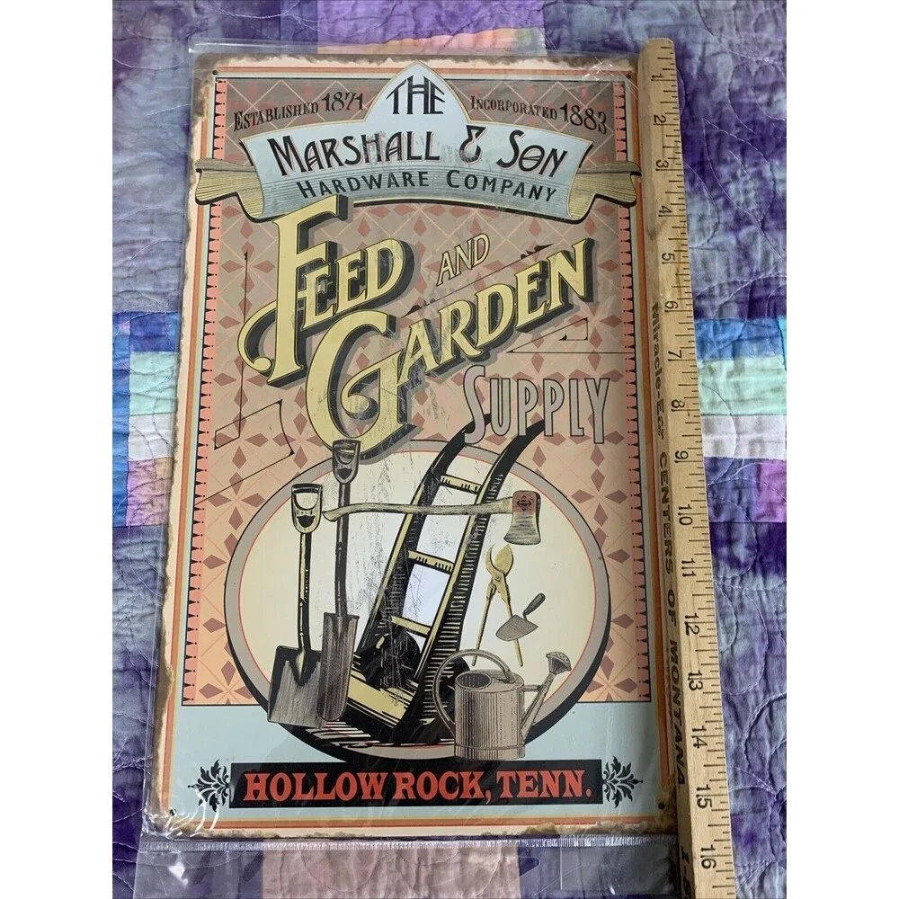 The Marshall & Son Hardware Company 16x10 Rustic Retro Metal Signs Garage Shed - Picture 2 of 3